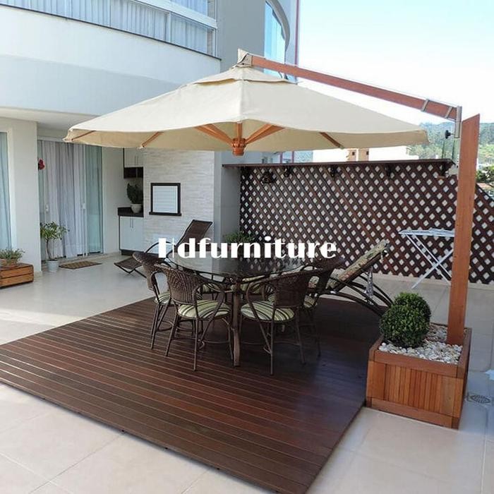 PREMIUM Kain atap meja payung taman/kain set meja payung cafe/kain kantata