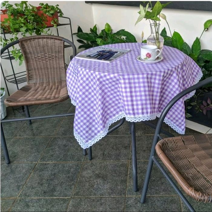 PREMIUM Taplak Meja Ungu Taplak Meja Katun Dekorasi Modern Kain