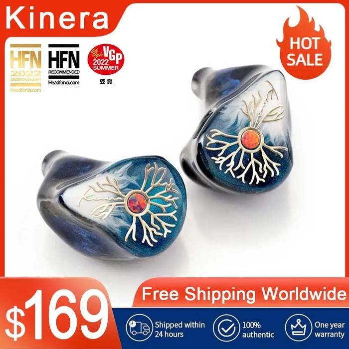 Kinera Idun Golden ( Idun 2.0 ) Earphones 2BA+1DD Handpainted Knowles