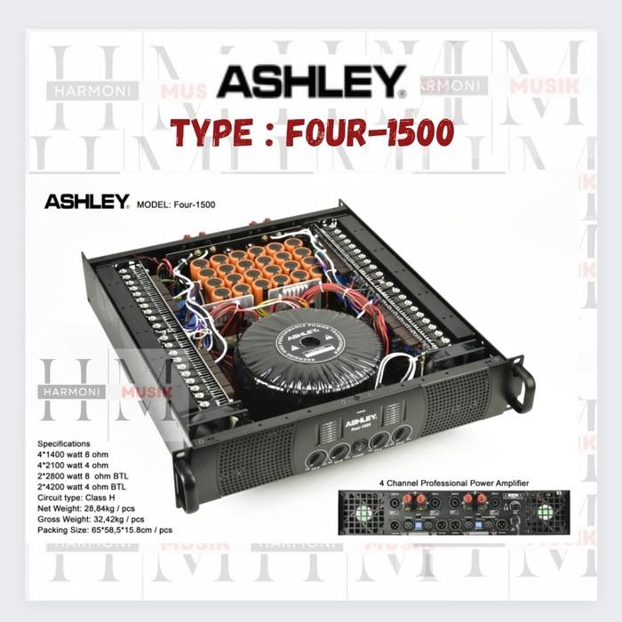 Ashley Four-1500 - Power Ashley Four-1500 - Class H (4 X 1400 Watt)