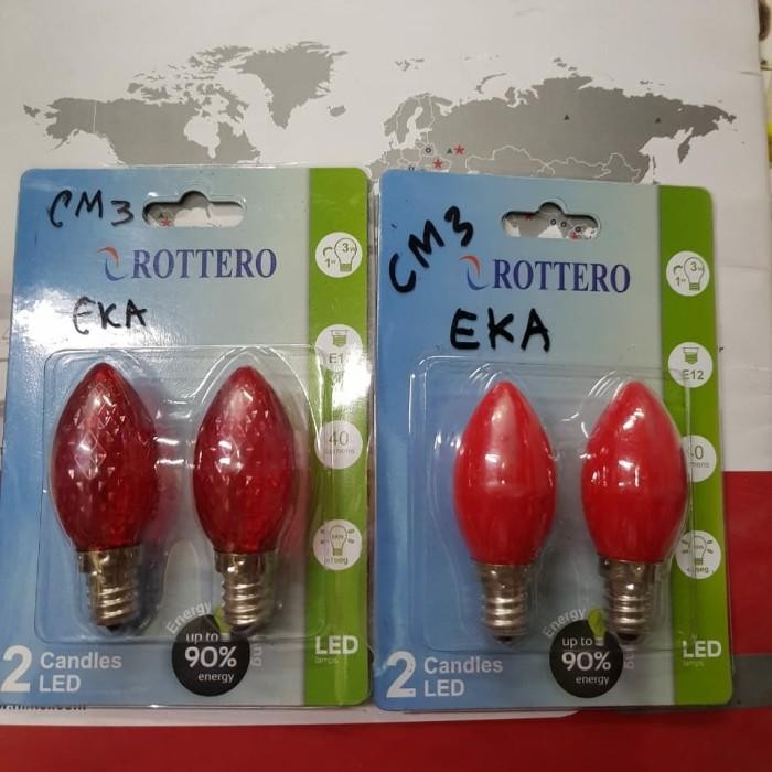 Bohlam Lampu Sembahyang Altar Led Candle Light Lilin Merah Cabe Crystal Kristal E12 E 12 / E14 E 14