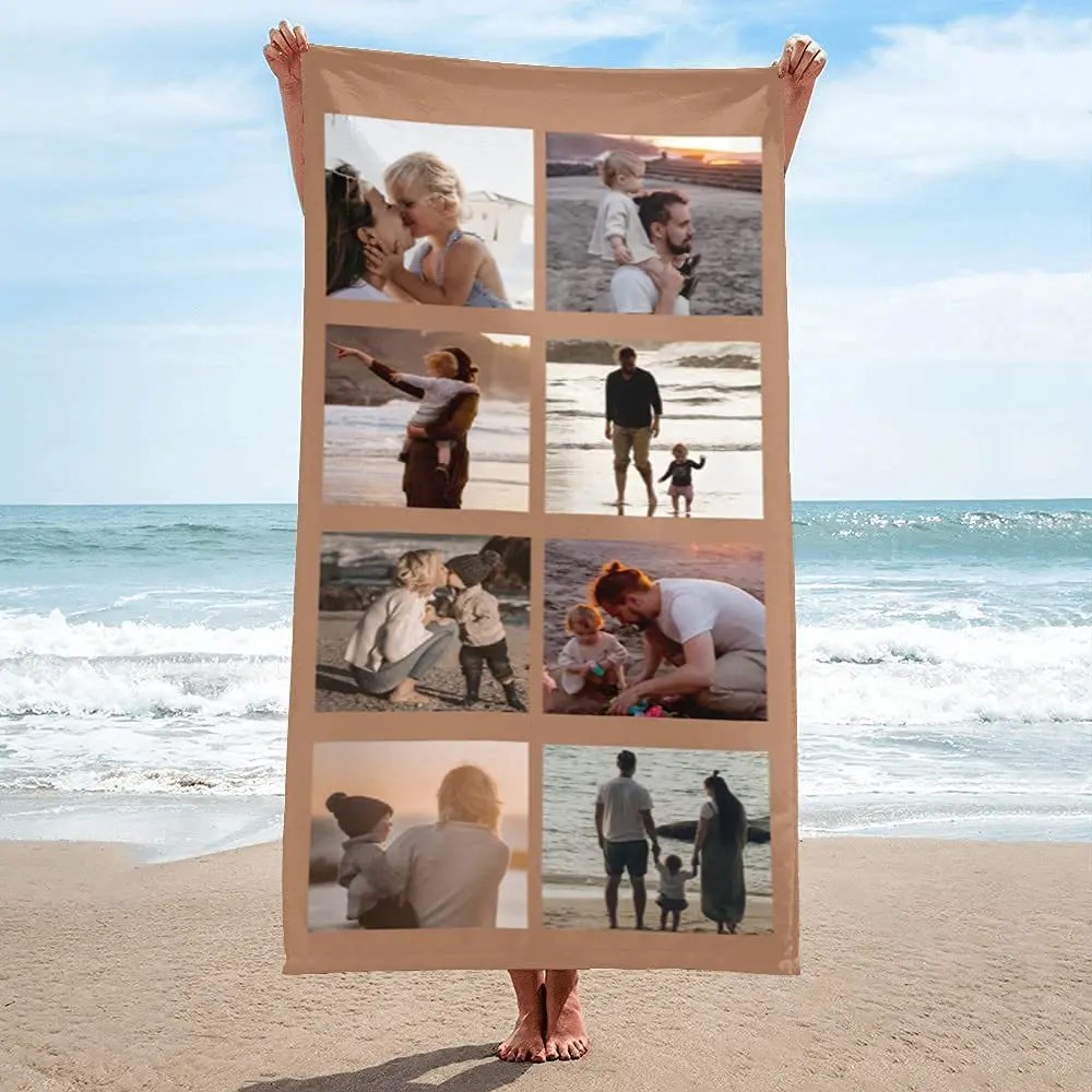 Custom Beach Towel with Photos Personalized Picture Bath Pool Towel