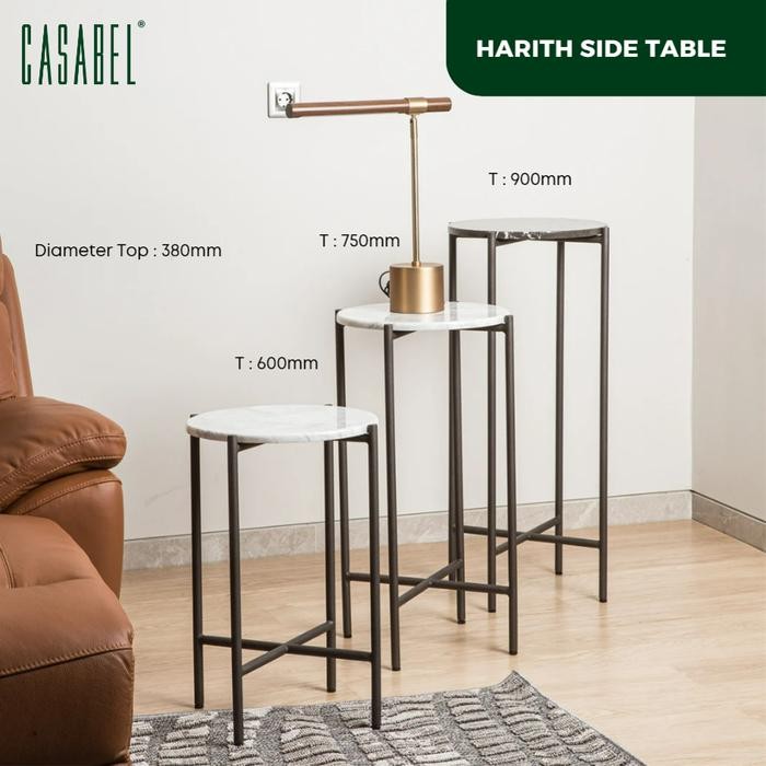Side Table / CASABEL Harith Side Table - 2 Top Table