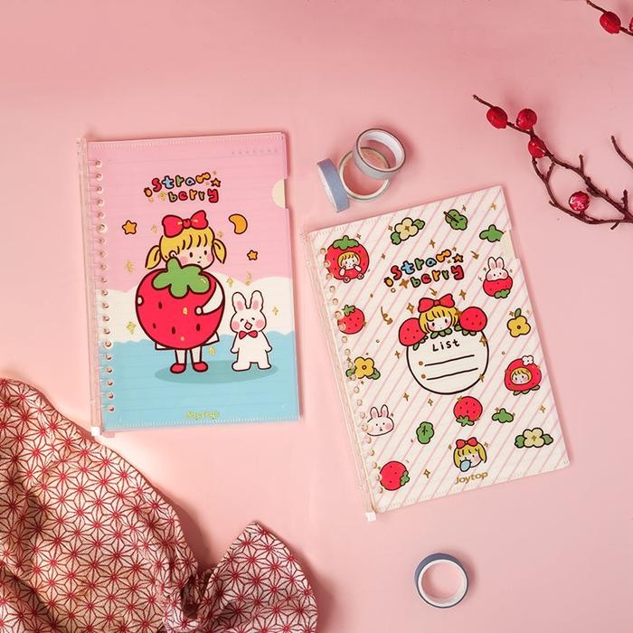 

rawberry Girl File Binder Notebook A5 Buku Binder A5 Binder A5
