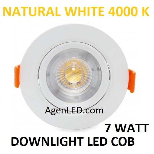 Lampu Downlight Led 7W 4000K Spot Sorot 7 W Watt Natural Wh 4000 K Cob
