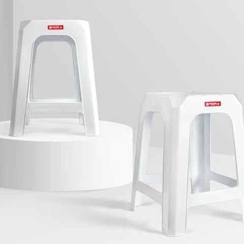 LION STAR KURSI ESPANA HIGH STOOL BANGKU PLASTIK TEBAL PUTIH BIRU IJO