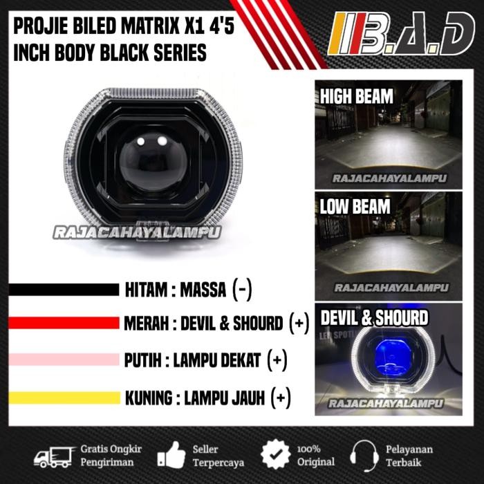 PROMO PROJIE BILED MATRIX X1 C626 PRO 4'5 INCH BAD BODY BLACK SERIES CAHAYA FLAT CUT READY