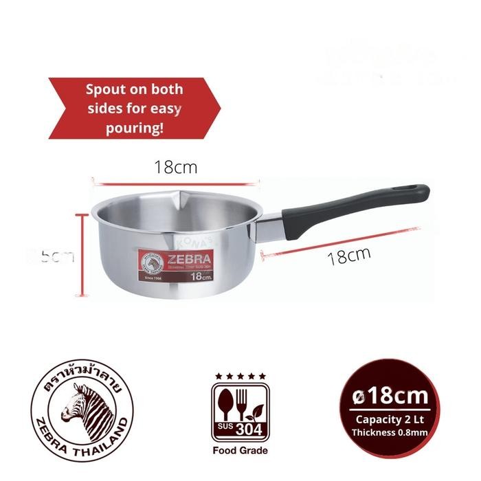 Wajan Panci Susu Panci Indomie Sauce Pan Stainless Steel Zebra