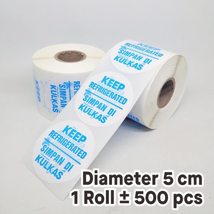 

Terlaris Stiker Keep Refrigerated Label Kemasan Makanan Simpan di Kulkas Bundar diameter 5 cm (1