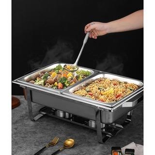 Tempat Makan Prasmanan Bahan Stainless Steel Warmer Fast Food Dish