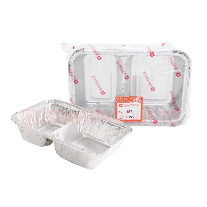 Aluminium Tray 4579-P / 900Ml Isi 25Pc Sekat 2 + Tutup