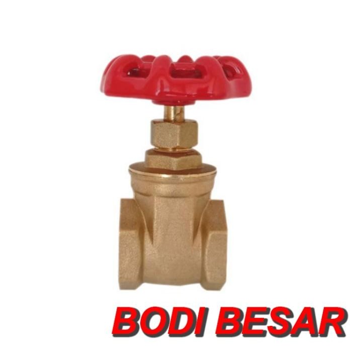 [Expert] Stop Kran 1/2 inch Kuningan FLO Gate Valve 1/2 dim