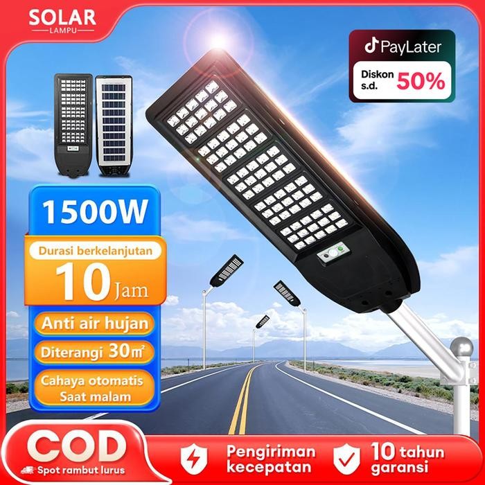 Lampu Jalan Tenaga 1W Surya Outdoor 0 Biaya Listrik Tahan Air Sangat Terang Lampu Taman Fitur Timer