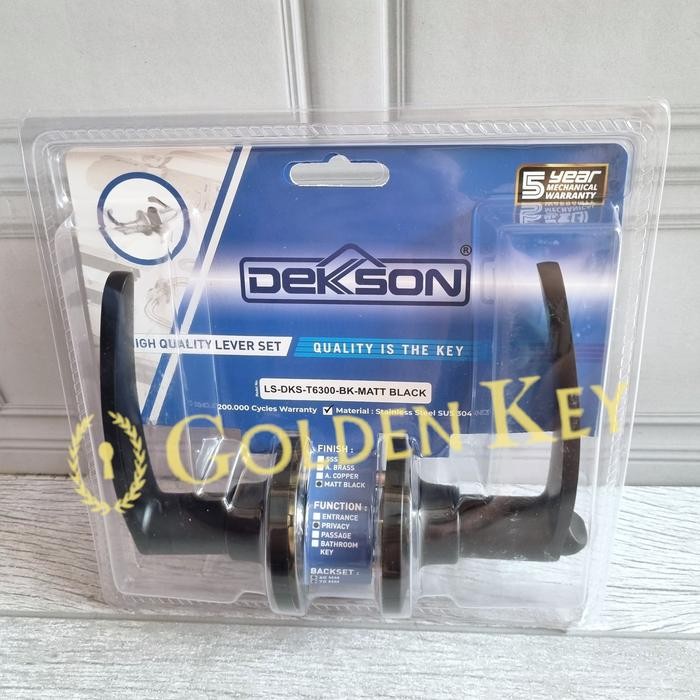 Mantab Kunci Kamar Mandi Handle Lever Set Dekkson Dekson Ls 6300 T6300 Bk Black Hitam