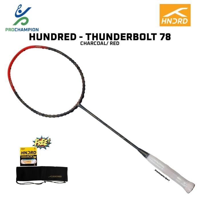 Raket Badminton Hundred Thunderbolt 78 Charcoal Red