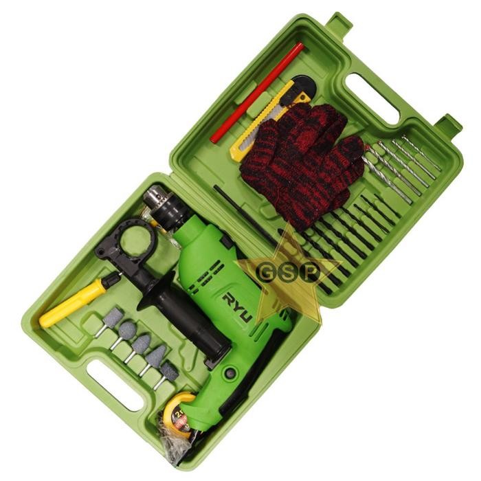 Ryu Impact Drill Pake Koper 13Mm Set 27Pc / Bor Set / Mesin Bor 13Mm