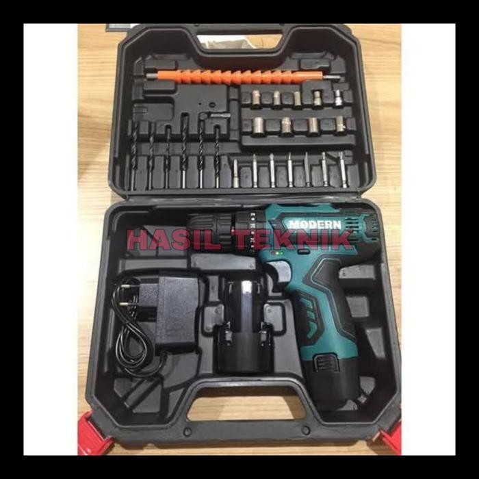 Bor Baterai Cas Modern M-15 Fullset Lengkap 12V