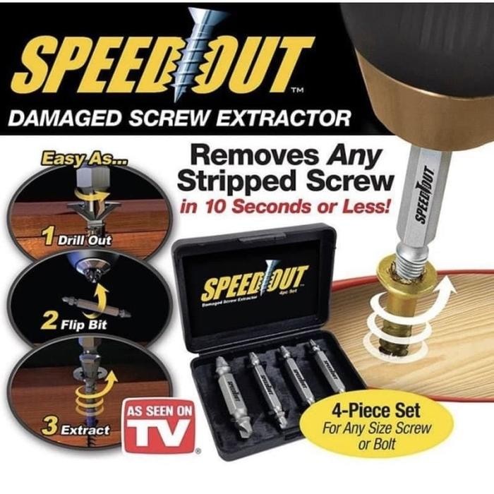 Sale Tap Balik 4 Pcs Screw Extractor Tap Sekrup Baut Patah Speed Out