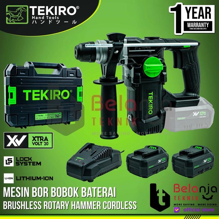 Tekiro Mesin Bor Bobok Baterai XV 20V Brushless Rotary Hammer Cordless