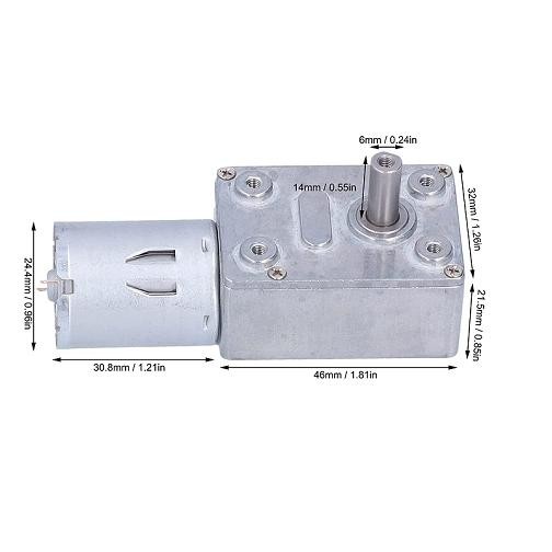 Dc Motor Gearbox Magnet Permanent 12V 5Rpm Low Speed High Torque Worm