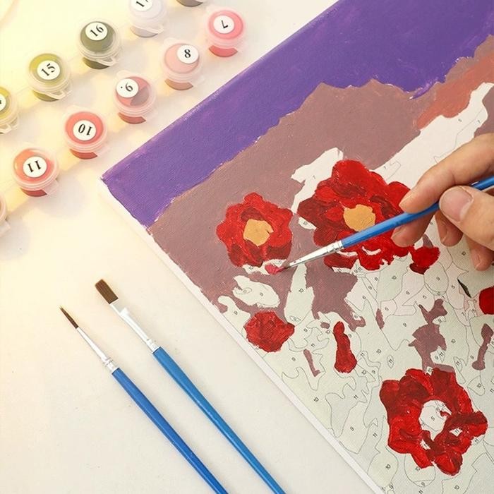 

READY STOK KIT LUKISAN DIY 20X20 CM DENGAN NOMOR KIT LUKISAN KANVAS LUKISAN DENGAN HIASAN DINDING