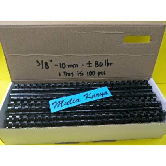 

Spiral Plastik Jilid 3/8 - 10 mm Folio 23 lubang isi 100 bh