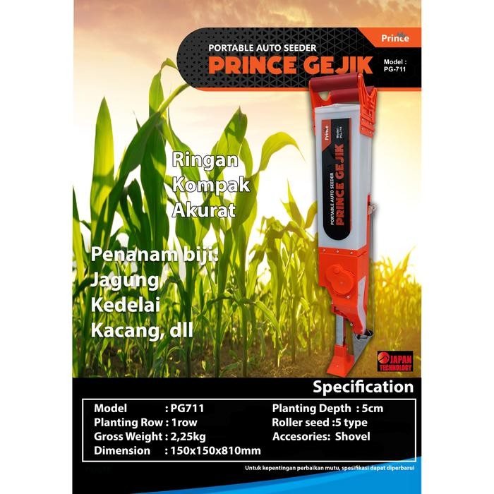 alat tanam jagung / biji bijian / seeder prince gejik pg711