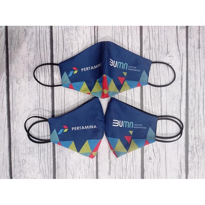 Masker Pertamina Bumn / Masker Bumn Pertamina Design Printing Surabaya