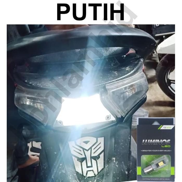 Lampu LED Stop Rem Motor GS1 S25 LUMINOS Bayonet 16titik Tidak Kedip *