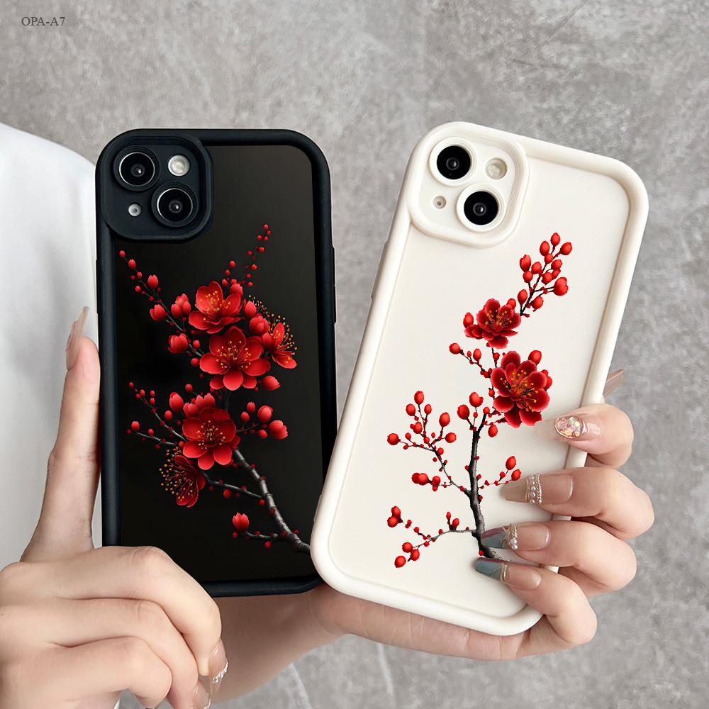 Simple Bunga Merah Case Hp Redmi Redmi Note 14 4G 5G Pro Plus 13 13C 14T 13T Pro F5 12C F4 M5S 9A 11