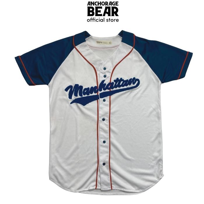 Baseball Jersey - Anchorage Baseball - Kaos Baseball - Baseball - Baseball Custom Blue Manhattan
