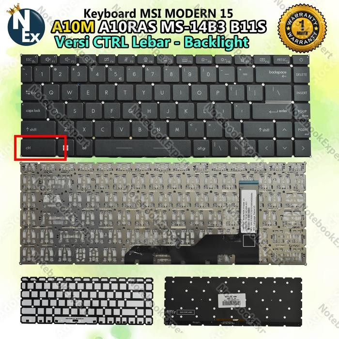 Keyboard MSI Modern 15 A10 A10M A10RAS A10RBS MS-1551 MS-14D1