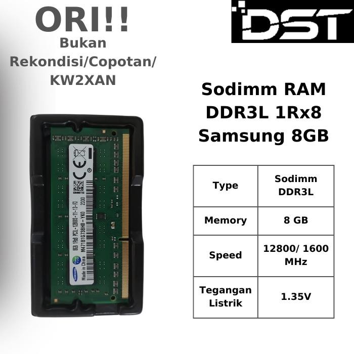 Sodimm RAM DDR3L 8GB 1Rx8 PC3L Samsung Laptop Notebook Mini PC