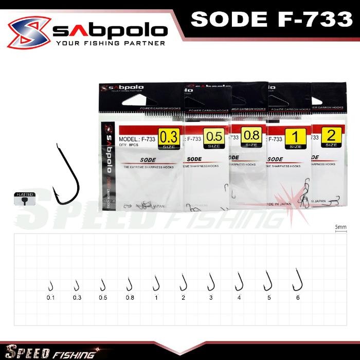 Hooks SABPOLO Sode Mata Kail Pancing Wader Uceng Micro Fishing Tanpa Lubang Umpan Ikan *