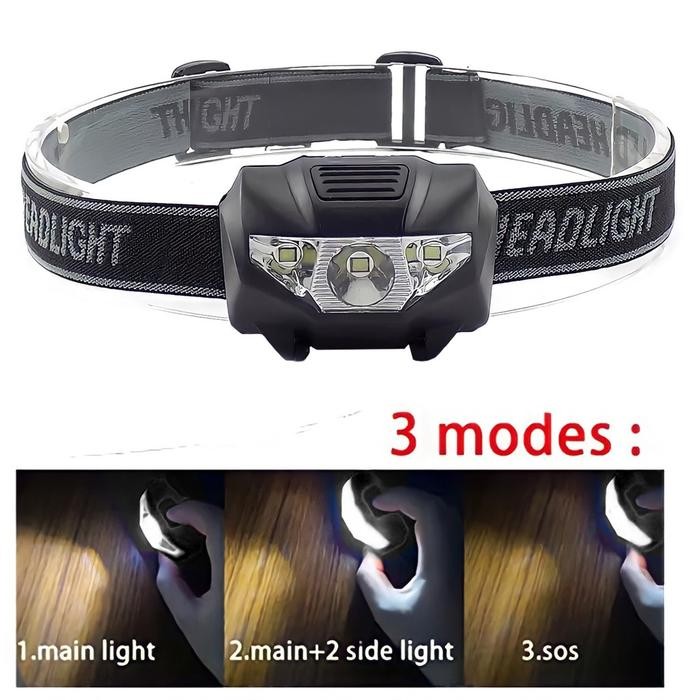 Suksestech Senter Baterai Kepala Headlamp Cob + Led Mini