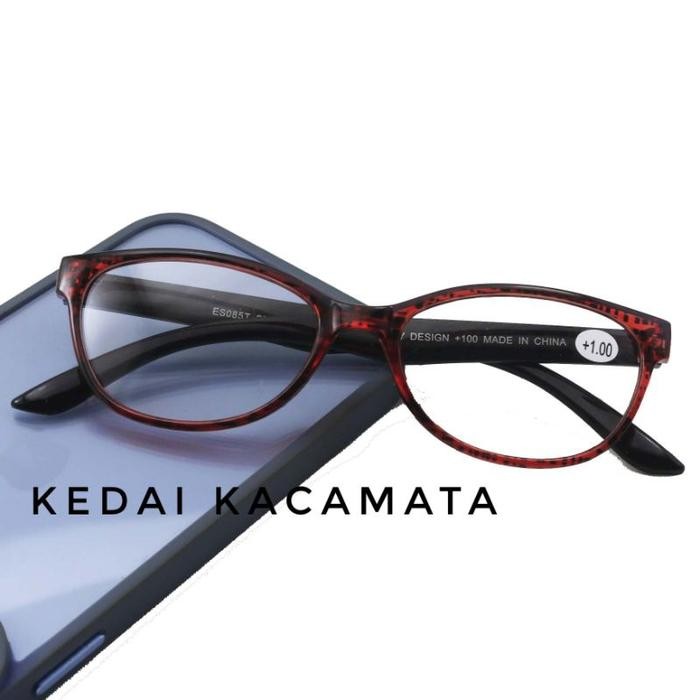 FAVORITE 085/KACAMATA BACA SEMI CAT EYE MARRON MOTIF WANITA/KACAMATA