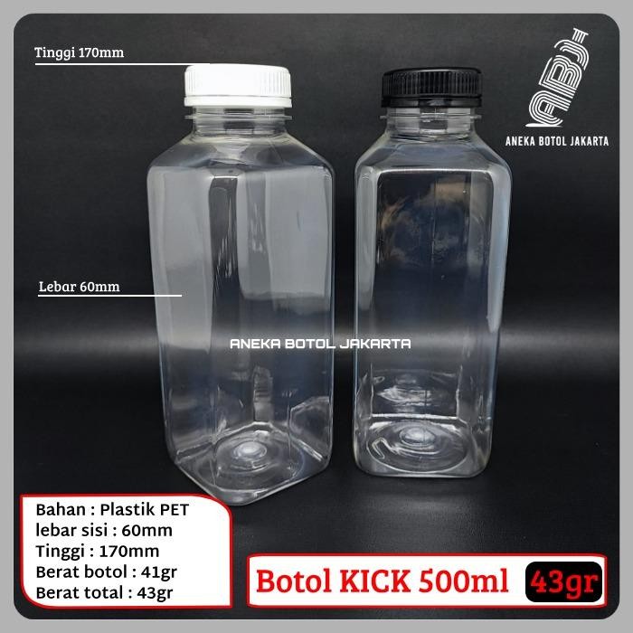 Botol plastik 500ml / Botol Kick Kotak 500 ml