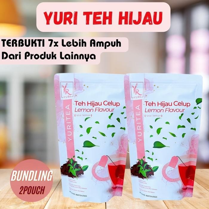 

Yuri Teh Hijau Rasa Lemon isi 60 teabag 2 Paket