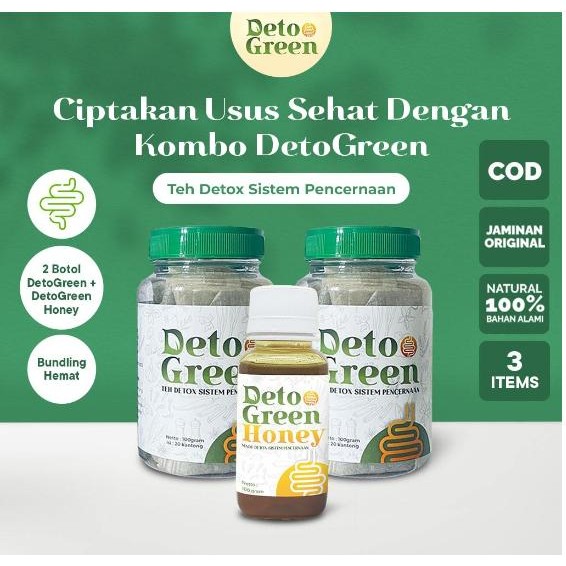

Deto Green - Bundling 2 Botol Teh Detox dan Honey Teh Diet Sehat Ampuh