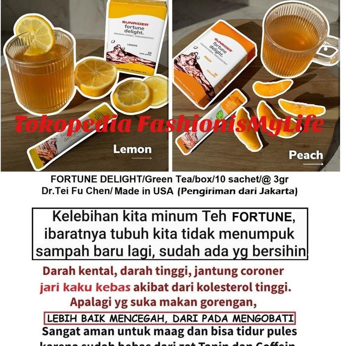 

Fortune Delight GreenTea Herbal Membersihkan Radikal Bebas Made in USA Air Bunga Gula Minuman Daun