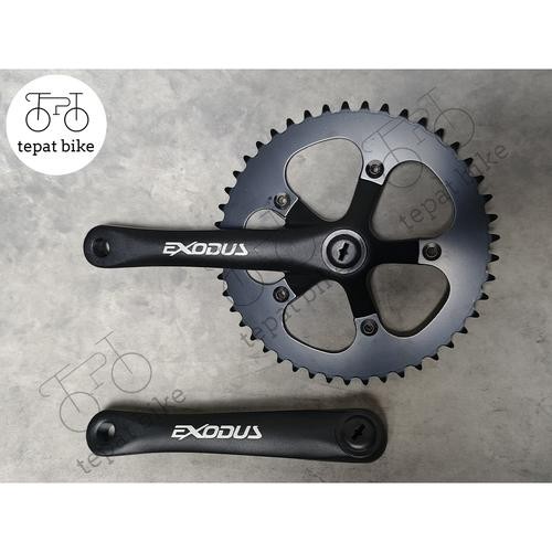 Crank Gir Tengah Single Fixie Exodus 46T Alloy BMX / Minion - Black / Silver - Black