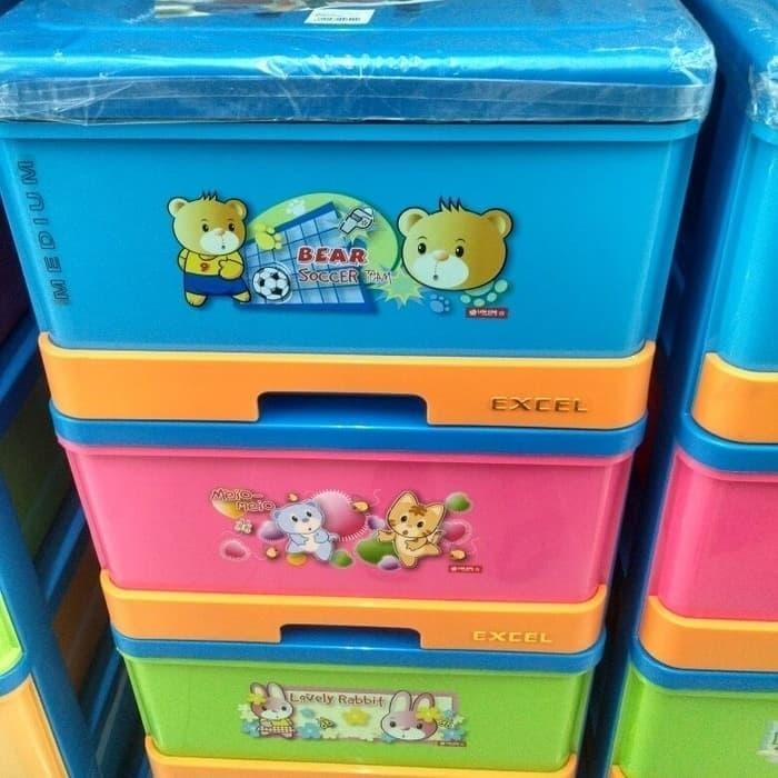 GOJEK ONLY Lemari plastik Excel Container MEDIUM susun 4 lion star