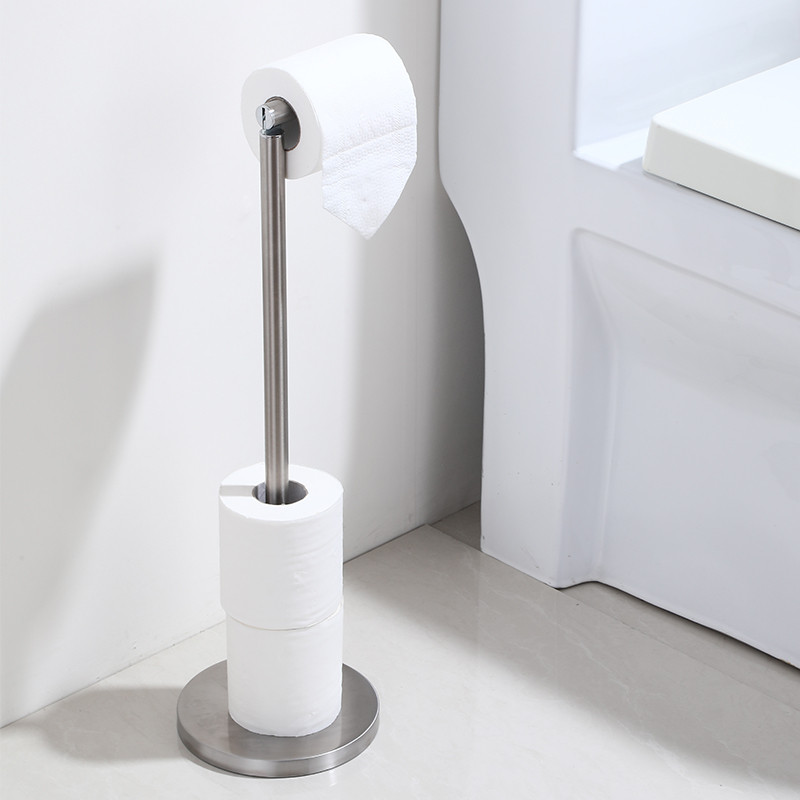 Floor toilet brush stainless steel bathroom stand toilet paper holder