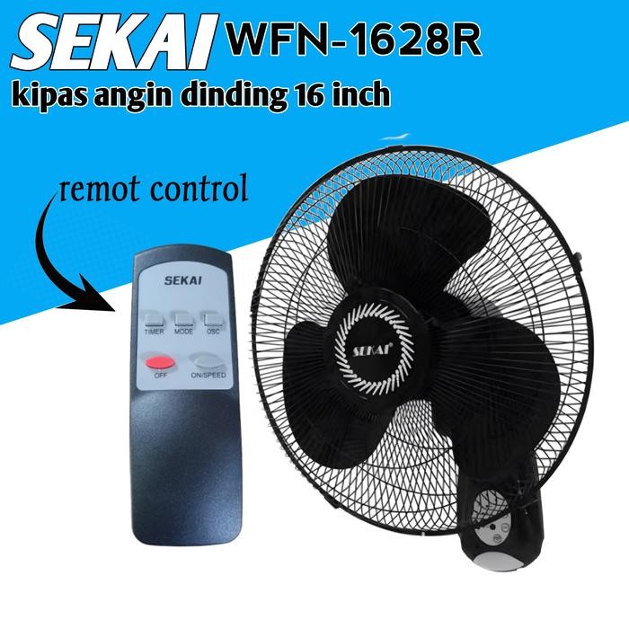 SEKAI WFN-1628R Kipas angin sekai tembok 16 inch.(remot control)