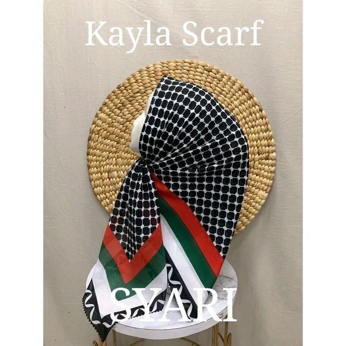 Sale Jilbab Segiempat Motif Palestina Jumbo/ Segiempat Motif Lasercut / Hijab Segi Empat Palestin