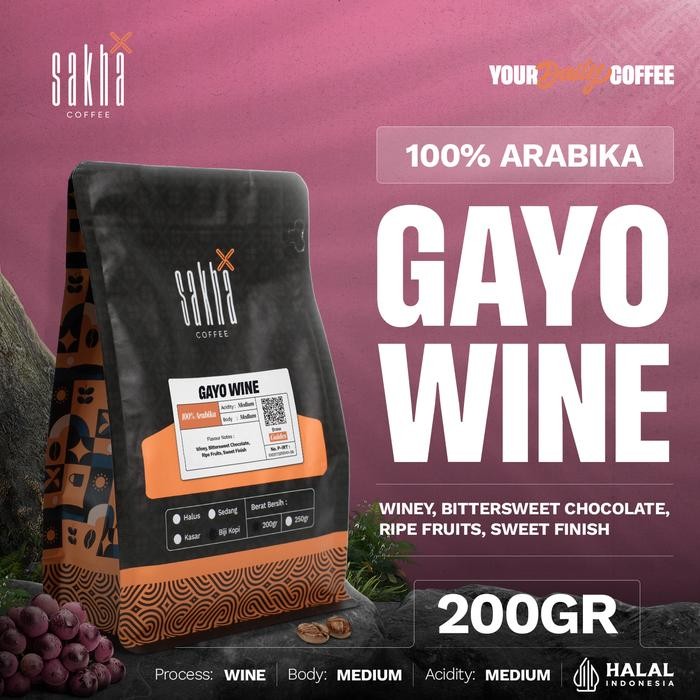 

Kopi Arabika Gayo Wine Coffee Roast Bean Espresso Roasted Beans Biji Bubuk 200 Gram Manual Brew
