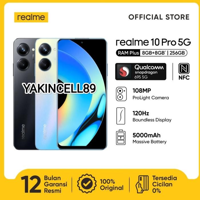 Realme 10 PRO 5G 8/128 GB NFC Camera 108 MP Snapdragon 695 Garansi Resmii