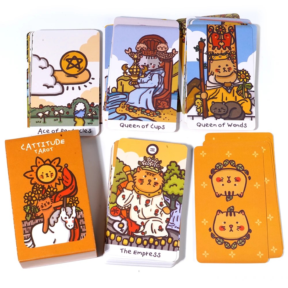 

1Pcs Deck Tarot Cattitude Tarot Cards Plastificadas