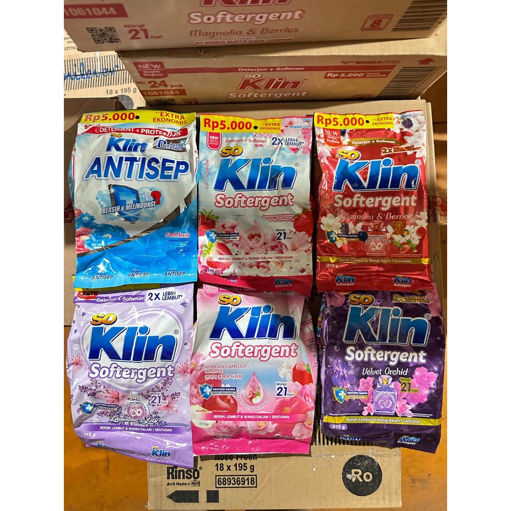 Soklin Softergent Kemasan 5000 Soklin Deterjen Bubuk 245g/Soklin Bubuk 5000 245g/Soklin Deterjen Bub