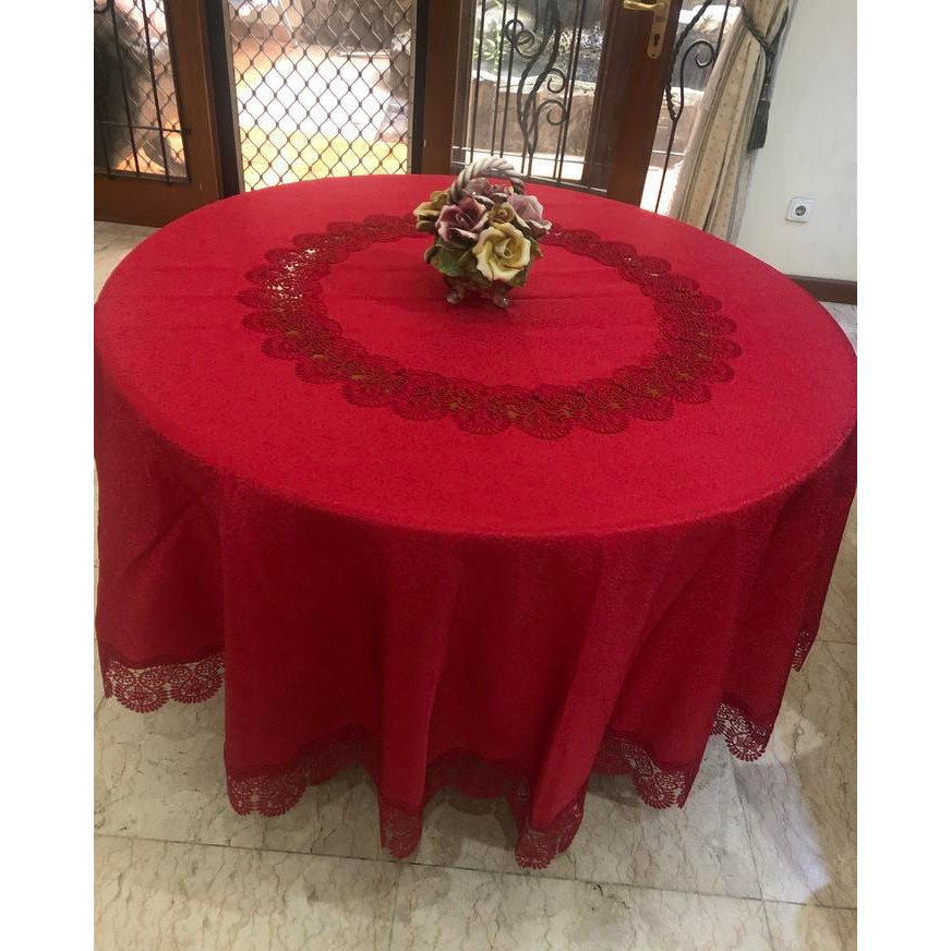 Taplak meja makan bundar/ Bulat besar